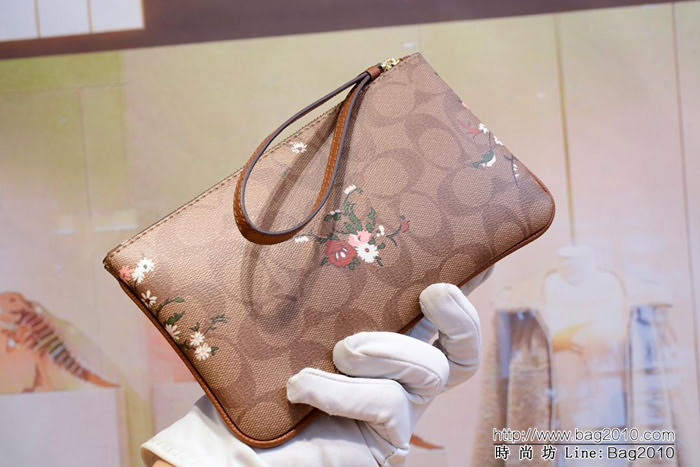COACH蔻馳 原單 專櫃新款 28384 手挽包 頭層牛皮零錢包  Chz1233